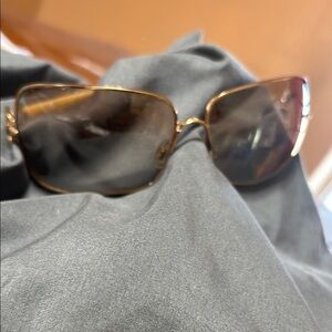 ROBERTO CAVALLI “RHINESTONE INITIAL “ sunglasses with gold hoop sides.